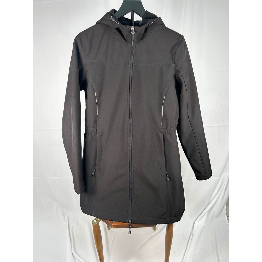 New Balance Women Softshell Hooded Jacket Coat Black Size M